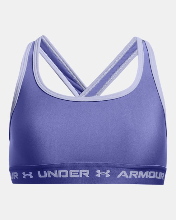 Reggiseno sportivo UA Crossback da ragazza, Purple, pdpMainDesktop image number 0